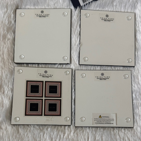 Trina Turk Black and Striped Coaster Set - Picture 2 of 7